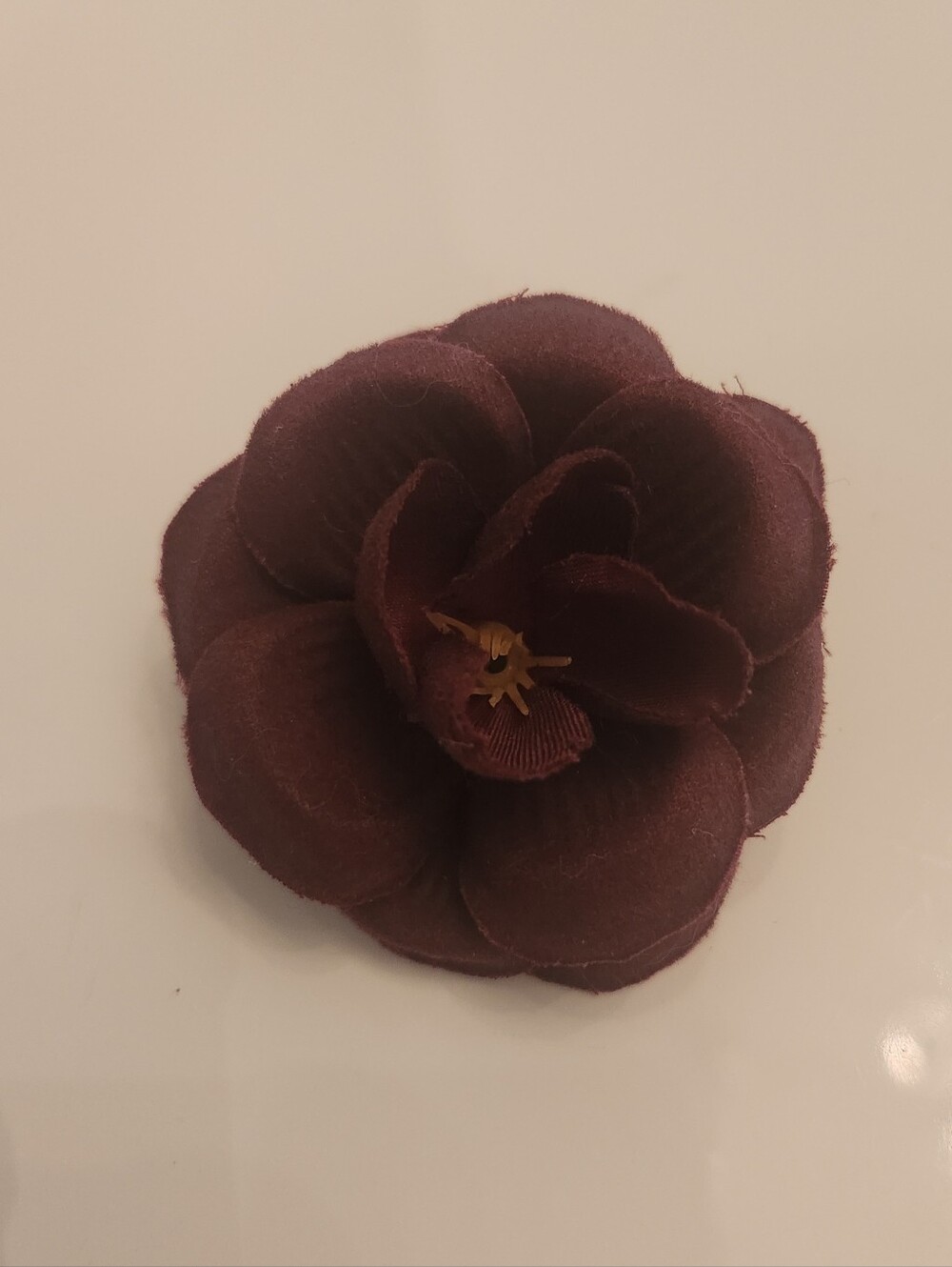 Vintage Burgundy Silk Flower Clip